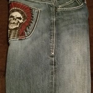 AFFLICTION Blue Jean's SKULL